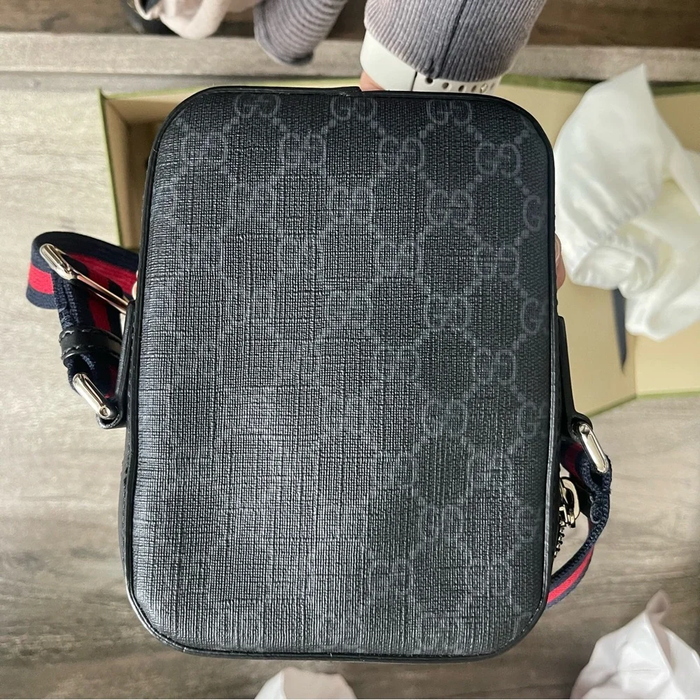 Gucci Black and Red Messenger Bag